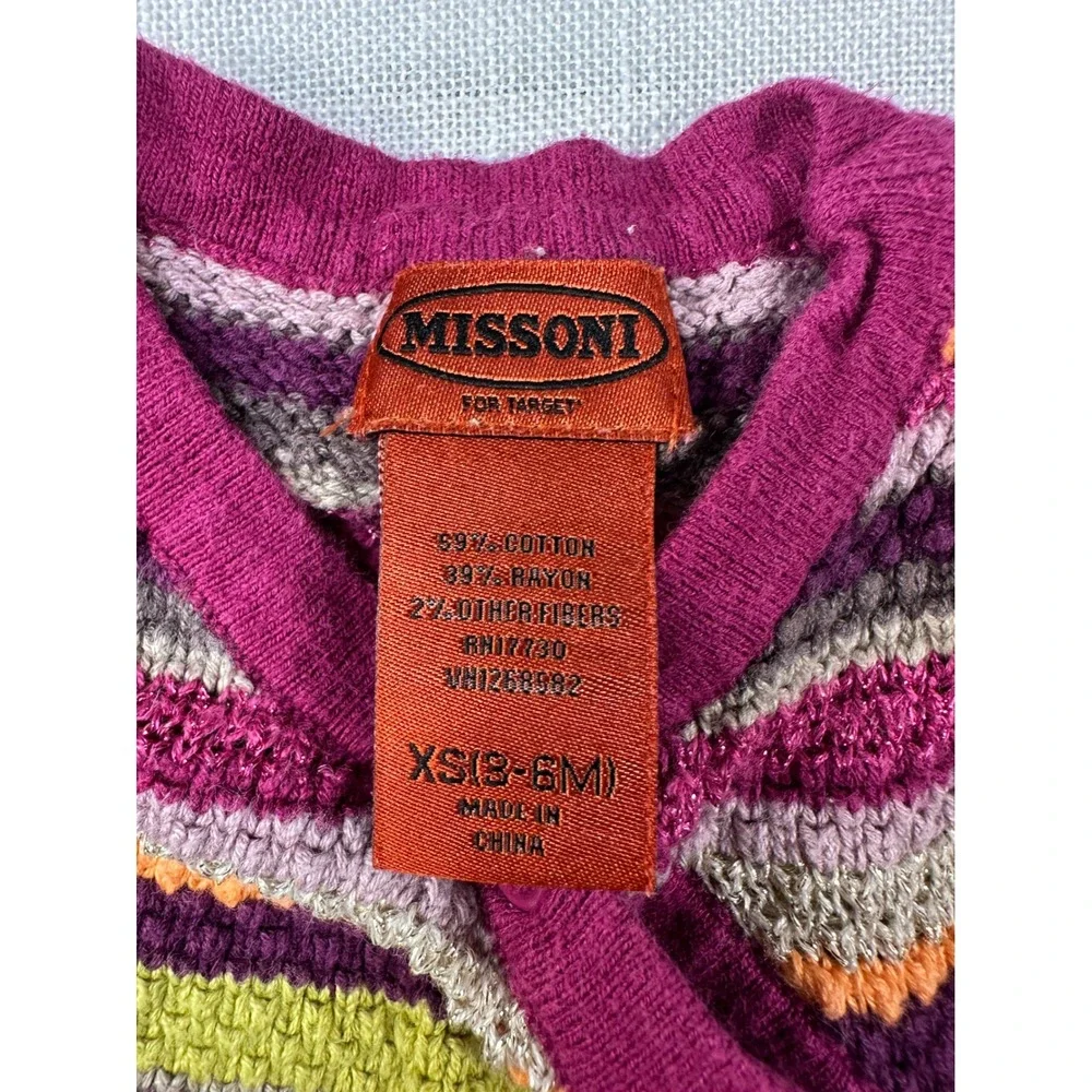 Missoni for Target Baby Striped Knit Romper Purple Orange XS 3-6M One Piece
